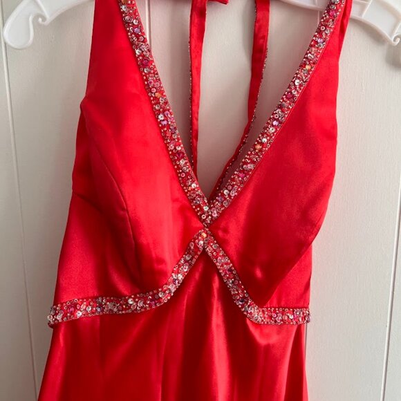 Red Jeweled Prom Dress - Picture 3 of 9